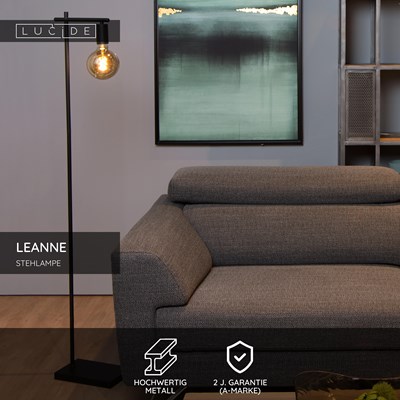 Lucide LEANNE - Stehlampe - 1xE27 - Schwarz
